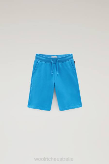 Woolrich Boys B Shorts in Pure Cotton Campanula Blue Clothing J026870