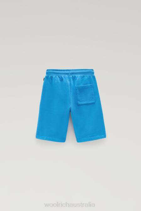 Woolrich Boys B Shorts in Pure Cotton Campanula Blue Clothing J026870