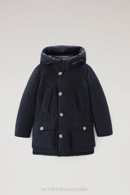 Woolrich Boys B Arctic Parka in Ramar with Protective Hood Melton Blue Clothing J026929