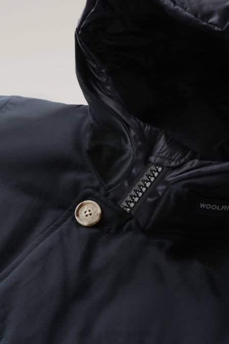 Woolrich Boys B Arctic Parka in Ramar with Protective Hood Melton Blue Clothing J026929