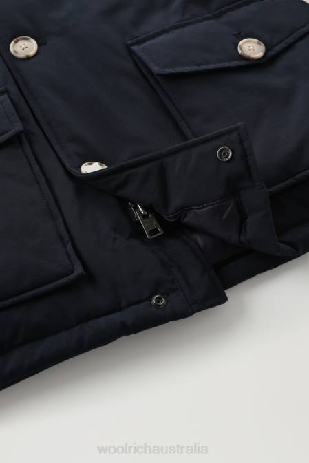 Woolrich Boys B Arctic Parka in Ramar with Protective Hood Melton Blue Clothing J026929