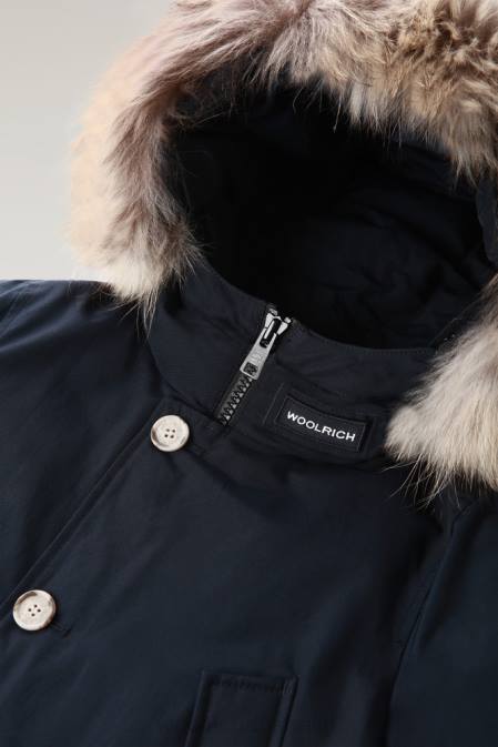 Woolrich Boys B Arctic Parka with Detachable Fur Melton Blue Clothing J026932
