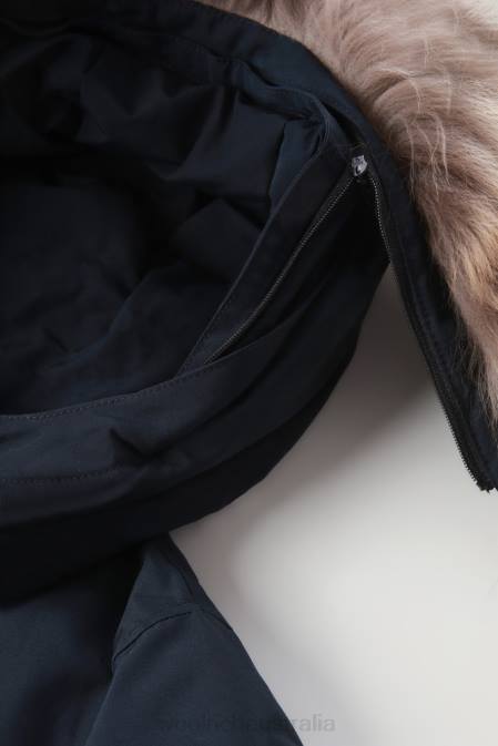 Woolrich Boys B Arctic Parka with Detachable Fur Melton Blue Clothing J026932