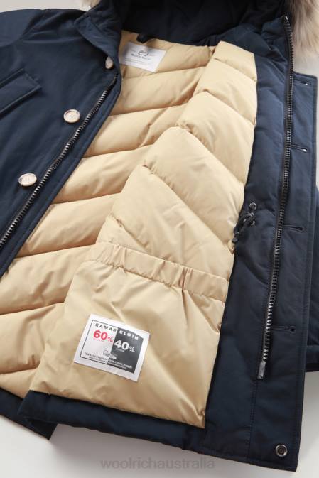 Woolrich Boys B Arctic Parka with Detachable Fur Melton Blue Clothing J026932