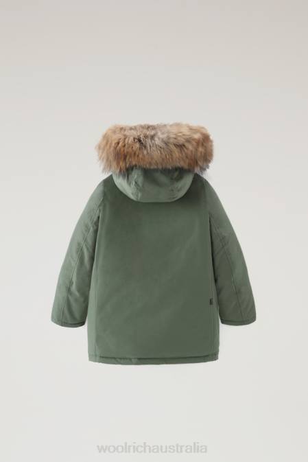 Woolrich Boys B Arctic Parka with Detachable Fur Thyme Green Clothing J026930