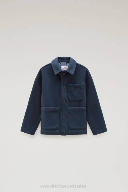 Woolrich Boys B Interlock Blazer Melton Blue Clothing J026913
