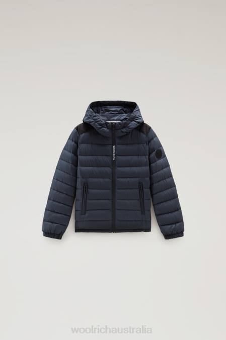 Woolrich Boys B Sundance Down Jacket with Hood Melton Blue Clothing J026863