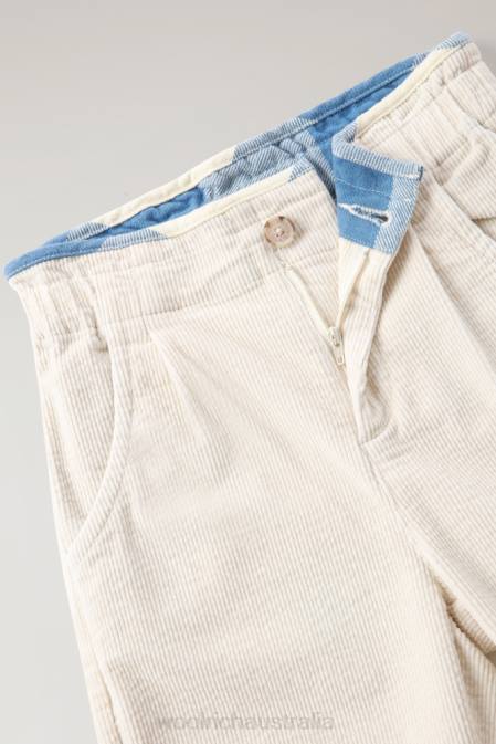 Woolrich Girls G Corduroy Pants Milky Cream Clothing J026922