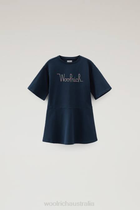 Woolrich Girls G Fleece Cotton Summer Dress Melton Blue Clothing J026903