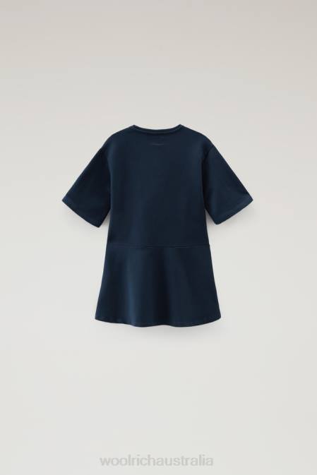 Woolrich Girls G Fleece Cotton Summer Dress Melton Blue Clothing J026903