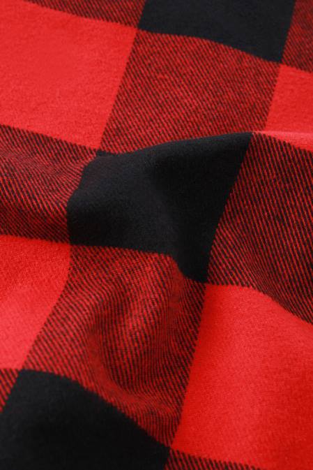 Woolrich Girls G Flannel Buffalo Check Overshirt with Fringe Red Buffalo Clothing J026916