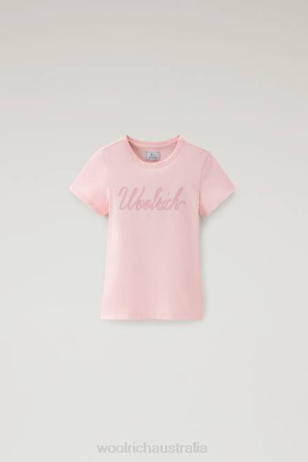 Woolrich Girls G Logo T-Shirt in Pure Cotton Candy Pink Clothing J026894
