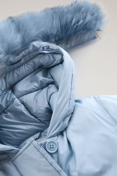 Woolrich Girls G Short Arctic Parka with Cashmere Fur Cloud Blue Clothing J026925