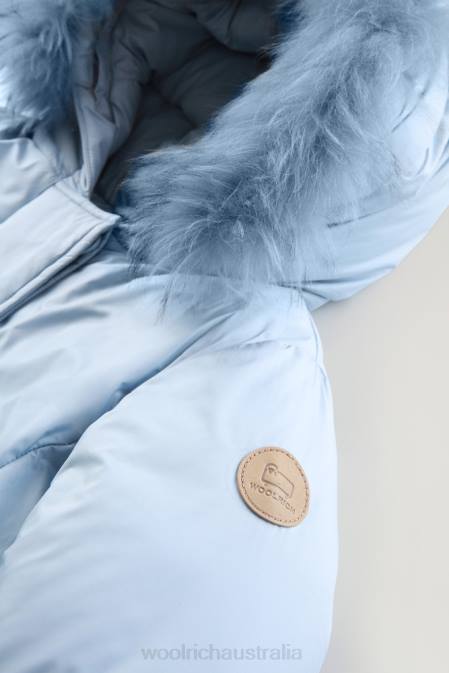 Woolrich Girls G Short Arctic Parka with Cashmere Fur Cloud Blue Clothing J026925