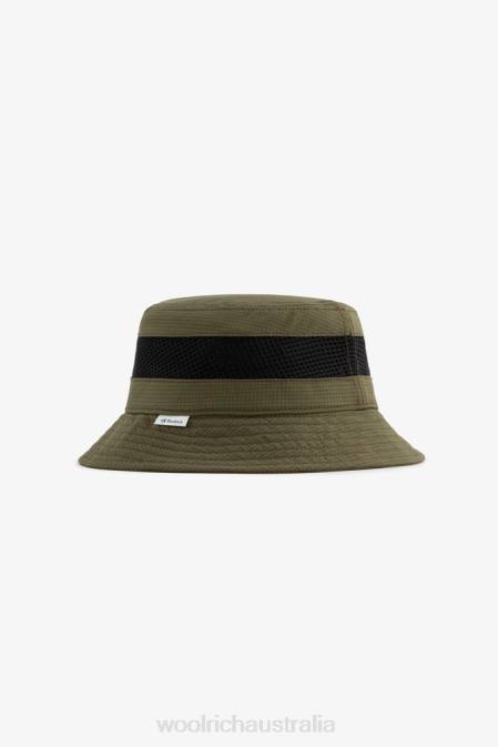 Woolrich Men Fishing Mesh Bucket Hat-Aime Leon Dore Outdoor Green Accessories J026813