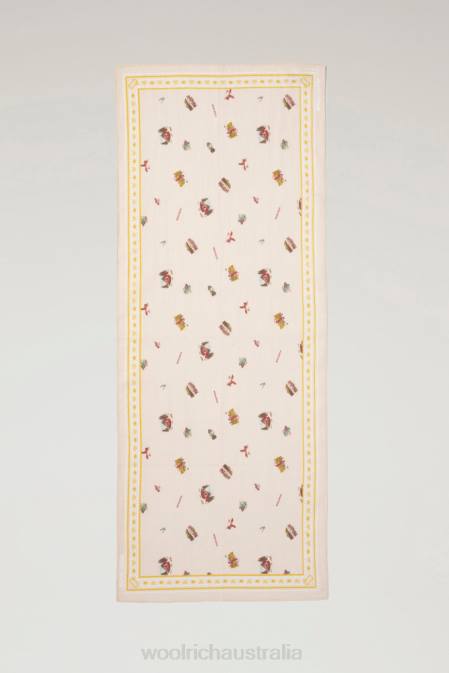 Woolrich Men Long Bandana in Pure Cotton Beige Accessories J026544