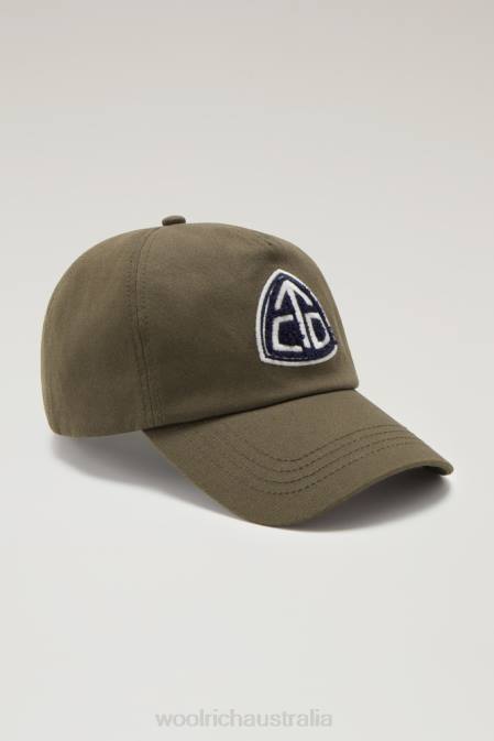 Woolrich Men Trails Embroidered Patch Baseball Cap Dark Green Accessories J026457