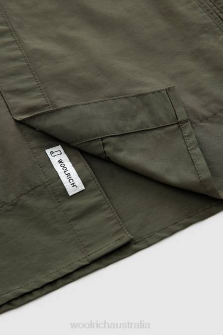 Woolrich Men Cruiser Overshirt in Light Eco Ramar Ivy Green Clothing J026790