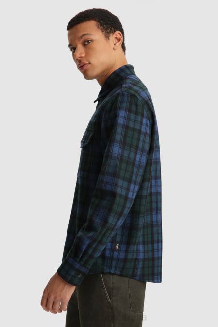 Woolrich Men Wool Blend Oxbow Flannel Overshirt-Made in USA Blackwatch Clothing J026859