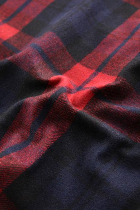 Woolrich Men Wool Blend Oxbow Flannel Overshirt-Made in USA Red Blue Check Clothing J026831