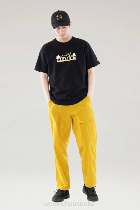 Woolrich Men Ranch Pants in Recycled Nylon Mustard Clothing J026537
