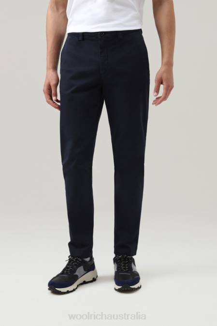 Woolrich Men Stretch Cotton Chino Pants Melton Blue Clothing J026683