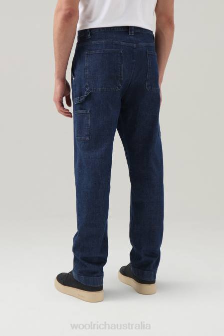 Woolrich Men Worker Jeans in Cotton Blue Stone Clothing J026671