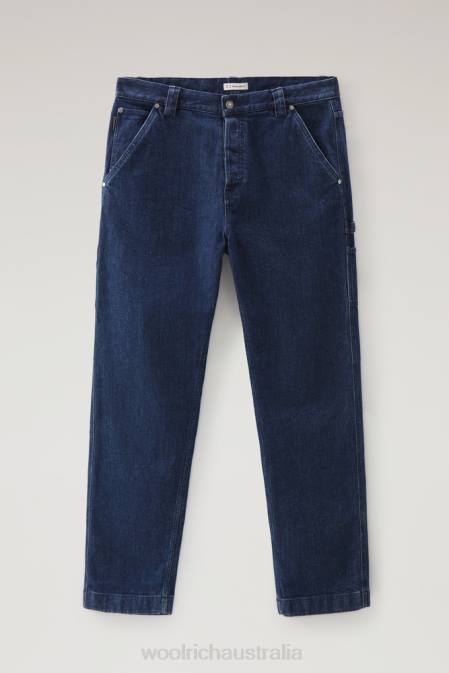 Woolrich Men Worker Jeans in Cotton Blue Stone Clothing J026671