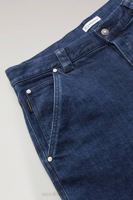 Woolrich Men Worker Jeans in Cotton Blue Stone Clothing J026671