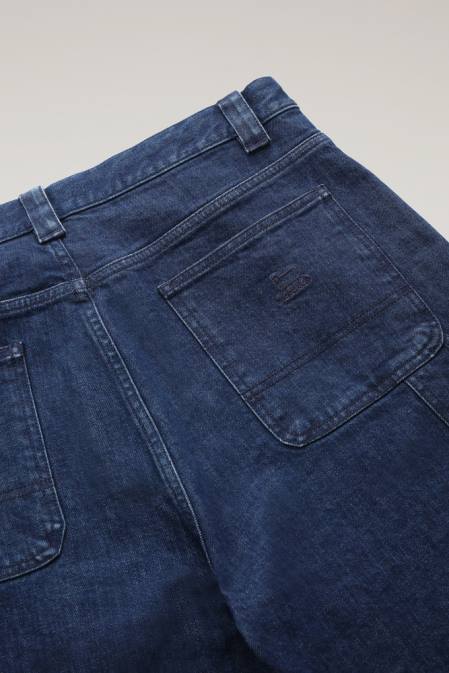 Woolrich Men Worker Jeans in Cotton Blue Stone Clothing J026671