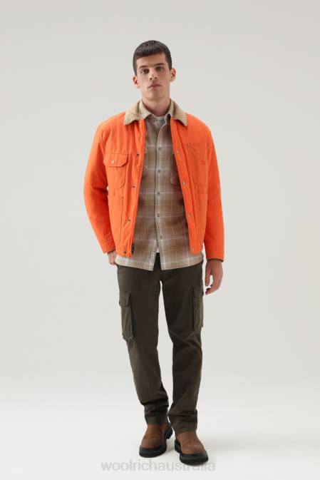 Woolrich Men Cruiser Flannel Check Shirt Gold Khaki Check Clothing J026735