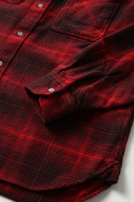 Woolrich Men Cruiser Flannel Check Shirt Red Check Clothing J026703