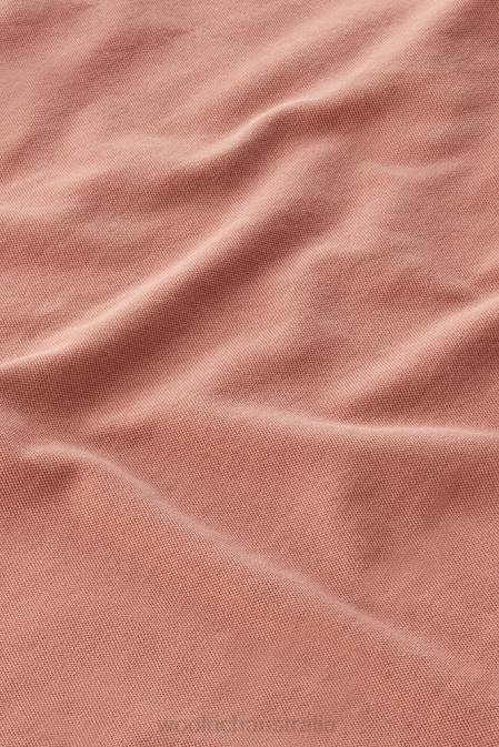 Woolrich Men Mackinack Polo in Garment-Dye Stretch Cotton Piquet Warm Brown Heather Clothing J026803