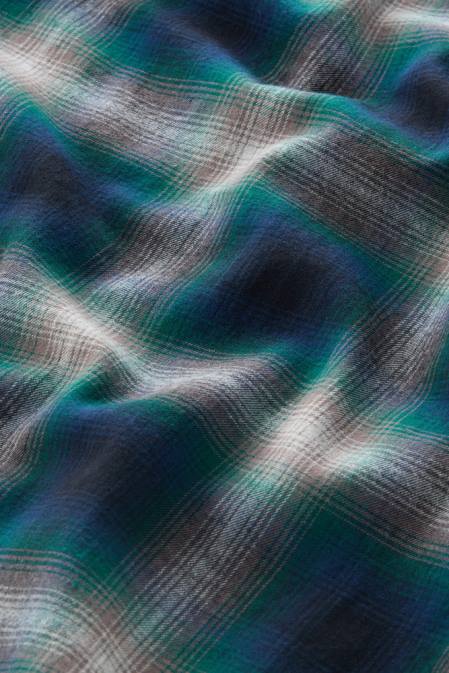 Woolrich Men Madras Plaid Shirt in Lightweight Flannel Hombre Green Clothing J026693