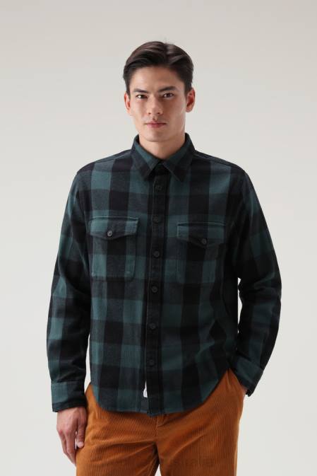Woolrich Men Oxbow Flannel Check Shirt Pine Buffalo Clothing J026782