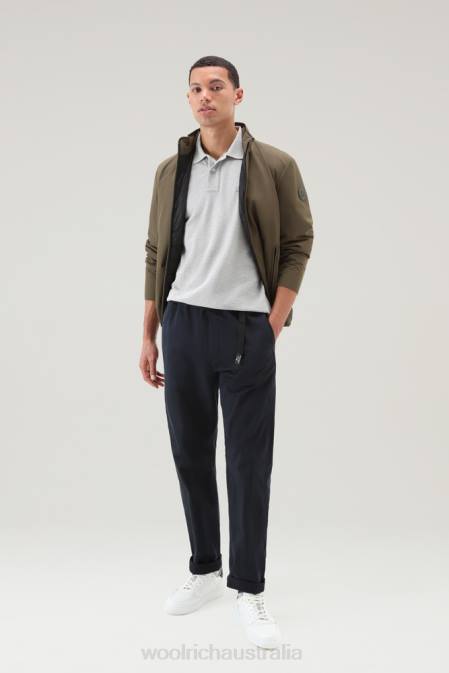 Woolrich Men Polo Shirt in Pure Cotton Piquet Light Grey Melange Clothing J026628