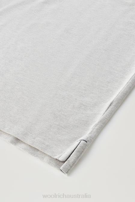 Woolrich Men Polo Shirt in Pure Cotton Piquet Light Grey Melange Clothing J026628
