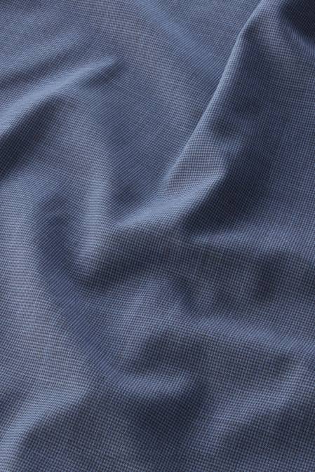 Woolrich Men Shirt in Cool Virgin Merino Wool Pied De Poule Blue Clothing J026793