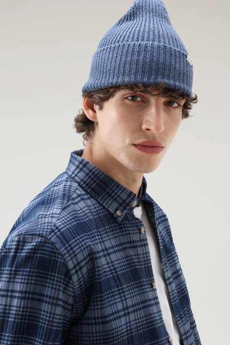 Woolrich Men Traditional Flannel Check Shirt Blue Hunting Clothing J026644