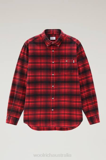 Woolrich Men Traditional Flannel Check Shirt Red Hunting Clothing J026679