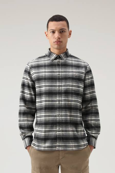 Woolrich Men Traditional Flannel Check Shirt White Hunting Clothing J026670