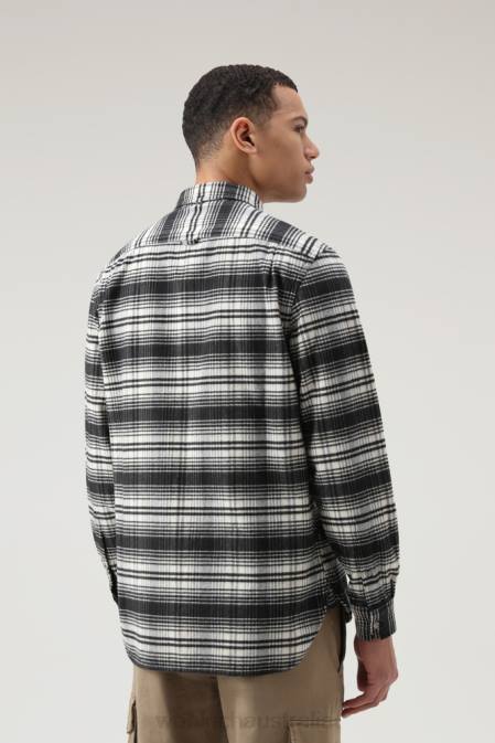 Woolrich Men Traditional Flannel Check Shirt White Hunting Clothing J026670