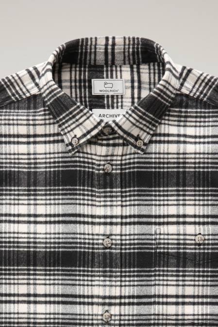 Woolrich Men Traditional Flannel Check Shirt White Hunting Clothing J026670