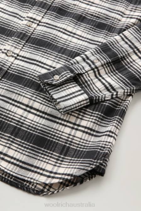 Woolrich Men Traditional Flannel Check Shirt White Hunting Clothing J026670