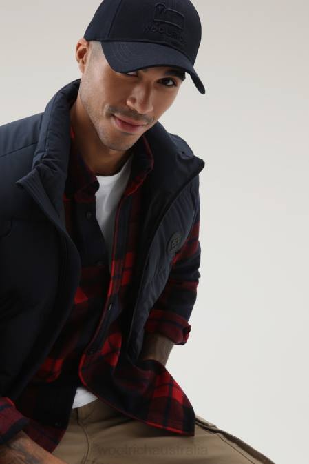 Woolrich Men Wool Blend Trout Run Plaid Flannel Shirt Red Blue Check Clothing J026836