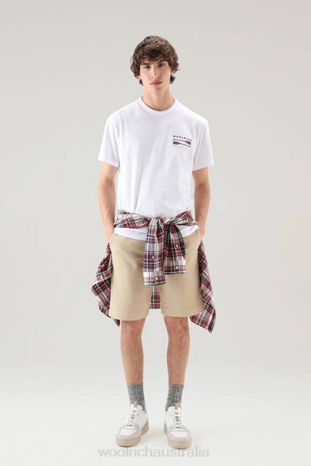 Woolrich Men Garment-Dyed Chino Shorts 2 Beach Sand Clothing J026559