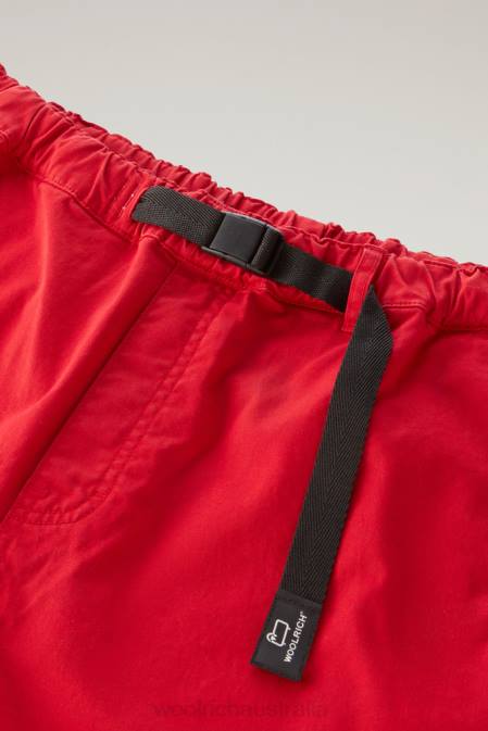 Woolrich Men Garment-Dyed Chino Shorts in Stretch Cotton Sky Red Clothing J026451