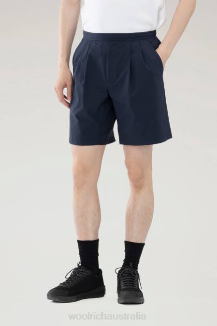Woolrich Men High Aeration Shorts in Stretch Ripstop Navy Clothing J026541