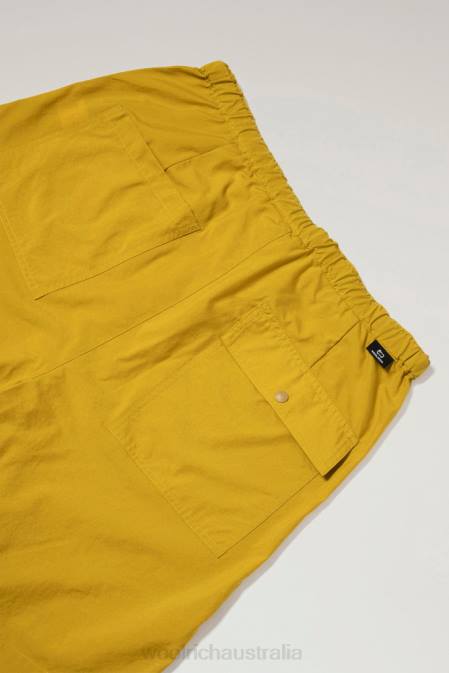 Woolrich Men Ranch Shorts in Recycled Nylon Mustard Clothing J026528