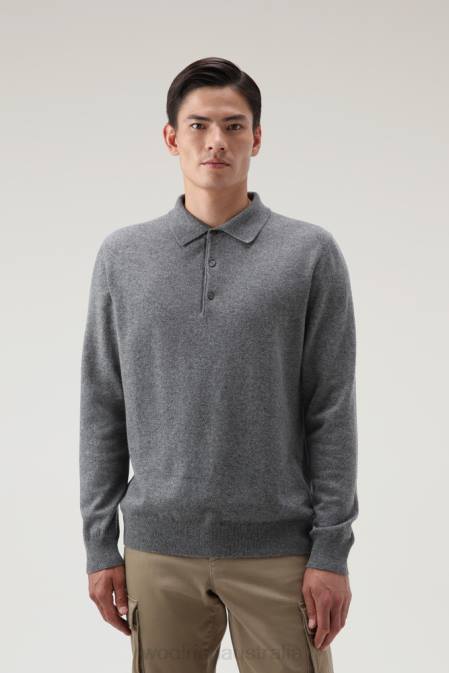 Woolrich Men Cashmere Luxe Long Sweater Charcoal Clothing J026706
